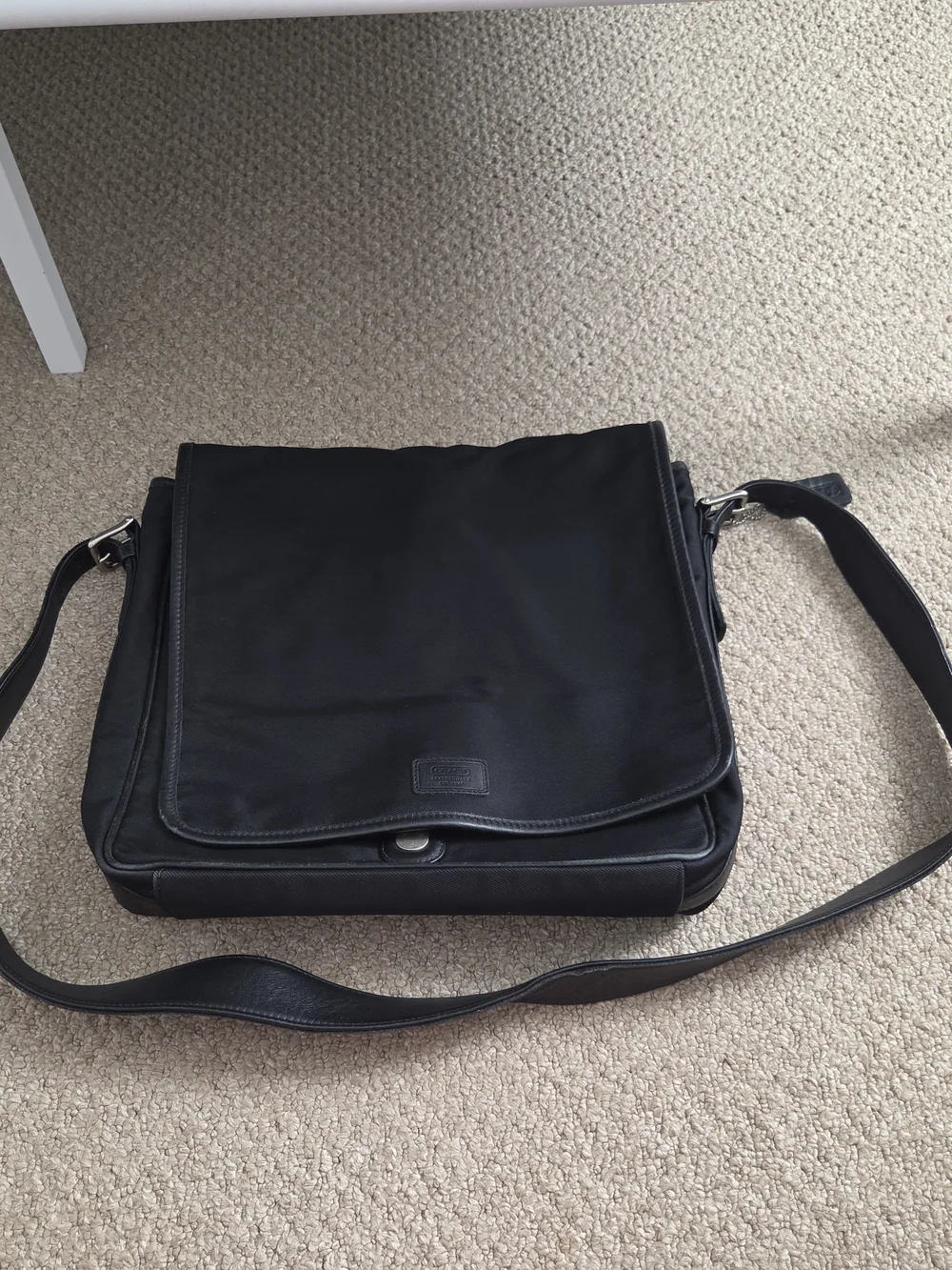 Coach Men's Black Messenger Bag - Classic Everyday Crossbody